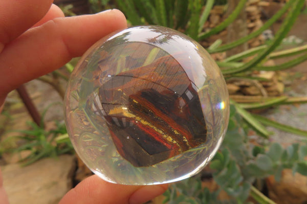 Polished Tiger Iron Jasper in PVC Resin Paperweight Spheres - sold per item - From Australia