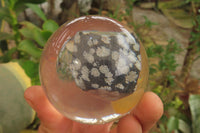 Polished Snowflake Obsidian pieces in PVC Resin Paperweight Spheres - sold per item - From Mexico