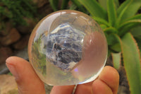 Polished Sodalite cobbed piece in PVC Resin Paperweight Sphere - sold per item - From Namibia