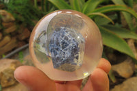 Polished Sodalite cobbed piece in PVC Resin Paperweight Sphere - sold per item - From Namibia