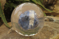 Polished Sodalite cobbed piece in PVC Resin Paperweight Sphere - sold per item - From Namibia