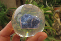 Polished Sodalite cobbed piece in PVC Resin Paperweight Sphere - sold per item - From Namibia