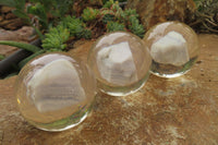 Polished Blue Lace Agate cobbed piece in PVC Resin Paperweight Sphere - sold per item - From Namibia