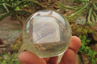 Polished Blue Lace Agate cobbed piece in PVC Resin Paperweight Sphere - sold per item - From Namibia