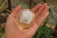 Polished Blue Lace Agate cobbed piece in PVC Resin Paperweight Sphere - sold per item - From Namibia