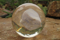 Polished Blue Lace Agate cobbed piece in PVC Resin Paperweight Sphere - sold per item - From Namibia