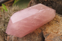 Polished Double Terminated Rose Quartz Points x 12 From Ambatondrazaka, Madagascar