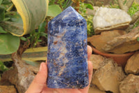 Polished Sodalite Points x 3 From Kunene River, Namibia