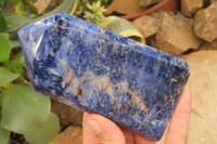 Polished Sodalite Points x 3 From Kunene River, Namibia