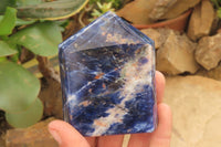 Polished Sodalite Points x 3 From Kunene River, Namibia