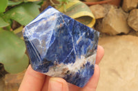 Polished Sodalite Points x 3 From Kunene River, Namibia