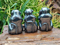 Hand Made Silver Hematite Monkey Carvings x 3 From China