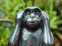 Hand Made Silver Hematite Monkey Carvings x 3 From China