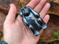 Hand Made Silver Hematite Monkey Carvings x 3 From China