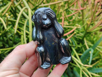 Hand Made Silver Hematite Monkey Carvings x 3 From China