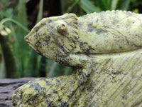 Hand Made Leopard Stone Chameleon Carvings x 2 From Zimbabwe