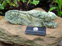 Hand Made Leopard Stone Chameleon Carvings x 2 From Zimbabwe