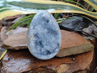 Polished Celestite Geode Egg x 1 From Sakoany, Madagascar