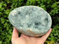 Polished Celestite Geode Egg x 1 From Sakoany, Madagascar