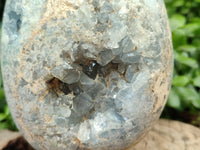 Polished Celestite Geode Egg x 1 From Sakoany, Madagascar