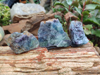 Natural Watermelon Fluorite Cobbed Specimens x 15 From Uis, Namibia