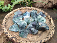 Natural Watermelon Fluorite Cobbed Specimens x 15 From Uis, Namibia