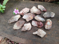 Natural Red Hematoid Quartz Crystals x 12 From Karoi, Zimbabwe