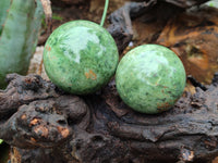 Polished Chrysoprase Spheres x 5 From Madagascar