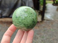 Polished Chrysoprase Spheres x 5 From Madagascar