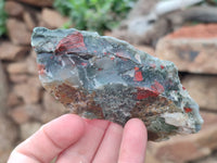 Natural Cobbed Bloodstone Specimens x 12 From Swaziland