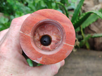 Polished Banded Onyx Candle Holders x 2 From Mexico