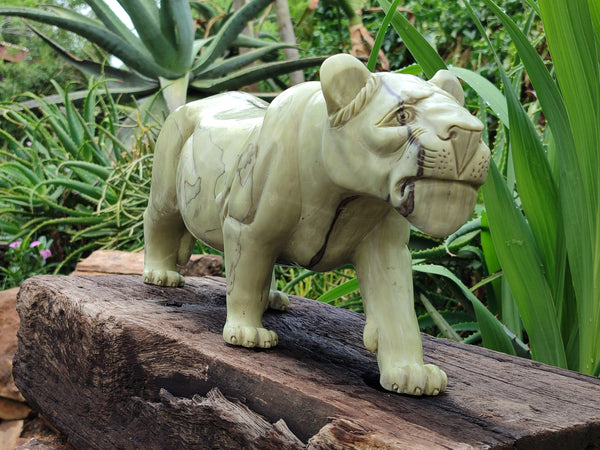 Hand Made Butter Jade Lioness Carving x 1 From South Africa