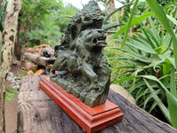 Hand Made Green Verdite Lion Carving x 1 From Zimbabwe