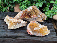 Natural Limonite Quartz Clusters x 3 From Solwezi, Zambia