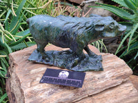 Hand Made Green Verdite Warthog Carving x 1 From Zimbabwe