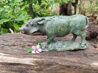 Hand Made Green Verdite Warthog Carving x 1 From Zimbabwe