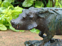 Hand Made Green Verdite Warthog Carving x 1 From Zimbabwe