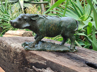 Hand Made Green Verdite Warthog Carving x 1 From Zimbabwe