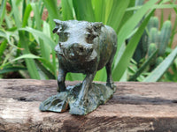 Hand Made Green Verdite Warthog Carving x 1 From Zimbabwe