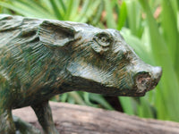 Hand Made Green Verdite Warthog Carving x 1 From Zimbabwe