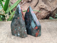 Polished Bloodstone Points x 2 From Swaziland