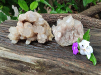 Natural Smokey Phantom Quartz Clusters x 2 From Luena, Congo