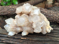 Natural Smokey Phantom Quartz Clusters x 2 From Luena, Congo