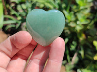 Polished Aventurine Gemstone Hearts - sold per item - From Zimbabwe