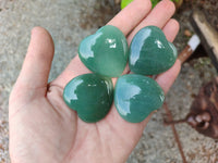 Polished Aventurine Gemstone Hearts - sold per item - From Zimbabwe