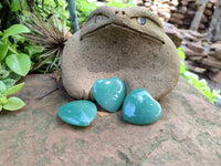 Polished Aventurine Gemstone Hearts - sold per item - From Zimbabwe