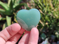 Polished Aventurine Gemstone Hearts - sold per item - From Zimbabwe