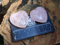 Polished Gemmy Rose Quartz Gemstone Hearts - sold per item - From South Africa