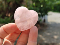 Polished Gemmy Rose Quartz Gemstone Hearts - sold per item - From South Africa