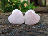 Polished Gemmy Rose Quartz Gemstone Hearts - sold per item - From South Africa